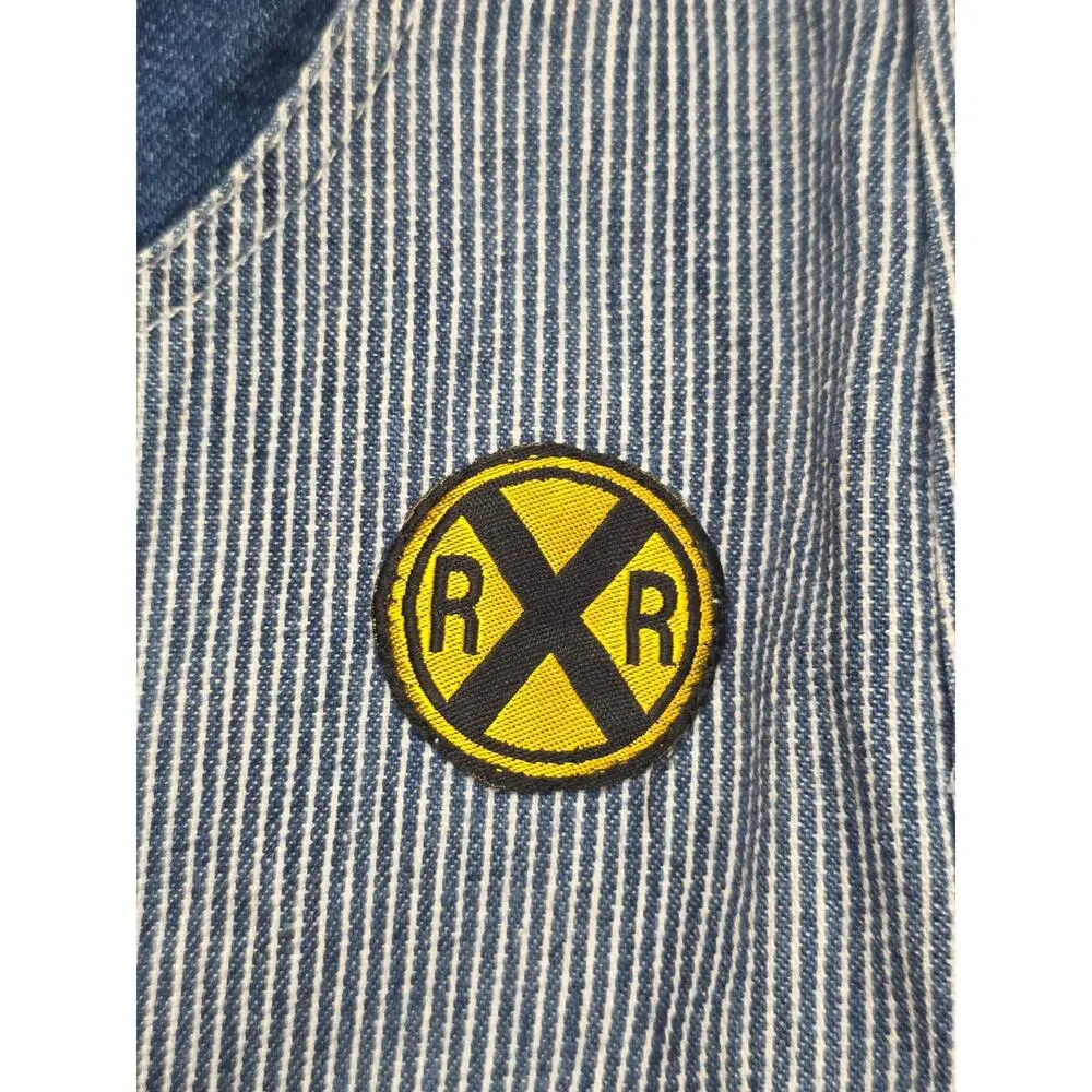 Vintage Baby 3-6 Months Overalls Pacific Railway Railroad Train Classic Patches
